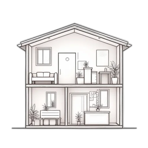 furniture, building, concept art, 3d render transparent PNG cut-out
