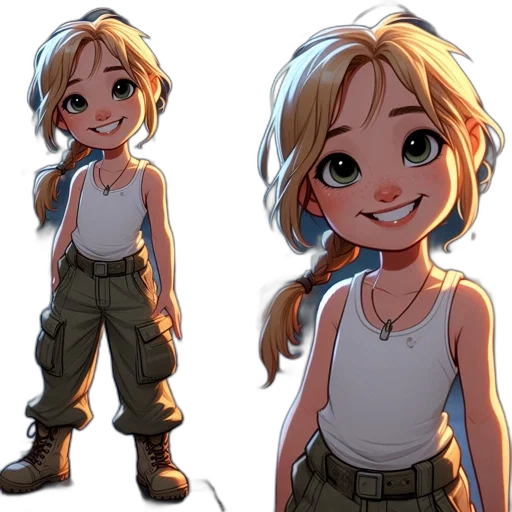 concept art, cartoon, anime, 3d render transparent PNG cut-out