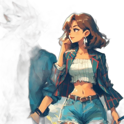 jacket, dress, watercolor, anime transparent PNG cut-out