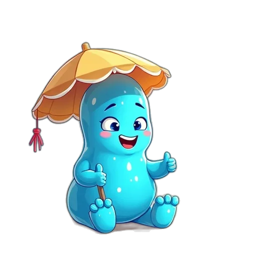 creature, staff, umbrella, hat transparent PNG cut-out