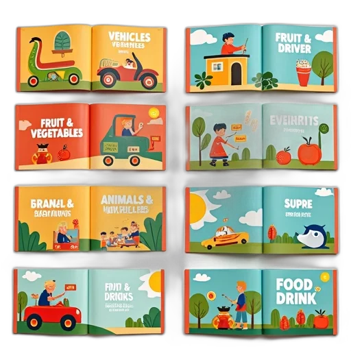 colorful, collection, children, books transparent PNG cut-out