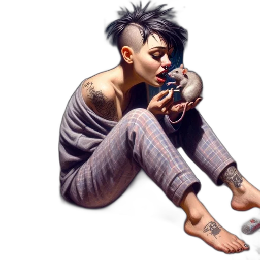 concept art, cyberpunk, photorealistic, comic book art transparent PNG cut-out