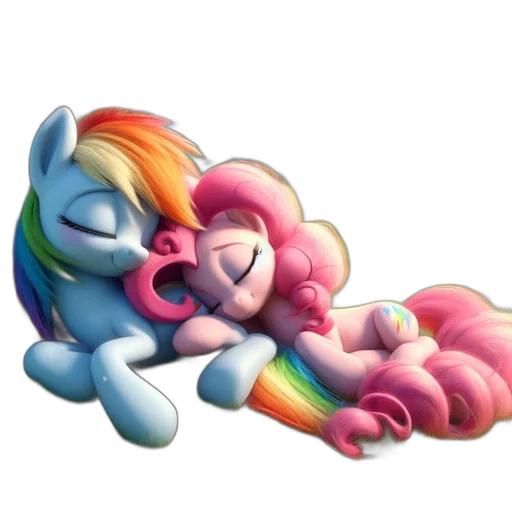 pastel, colorful, two, ponies transparent PNG cut-out