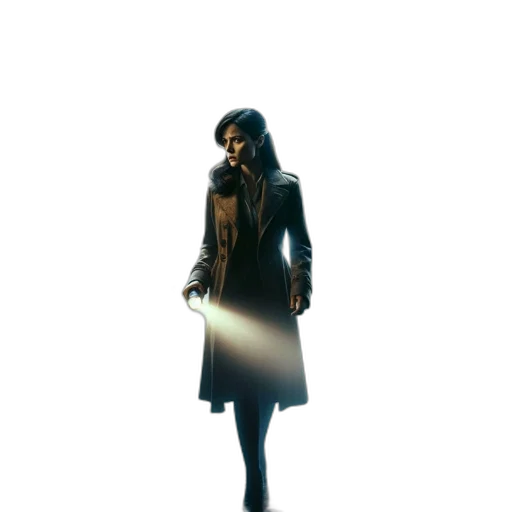 jacket, dress, staff, weapon transparent PNG cut-out