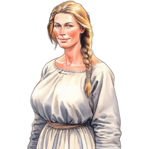 dress, staff, jewelry, face transparent PNG cut-out