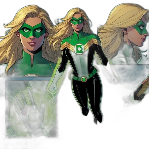 comic book art, concept art, cartoon, green transparent PNG cut-out