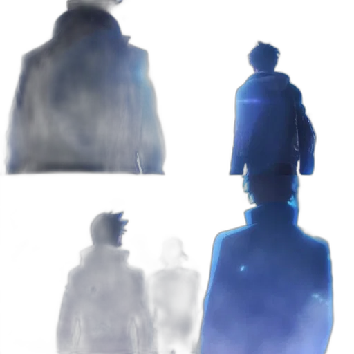 jacket, staff, creature, robot transparent PNG cut-out