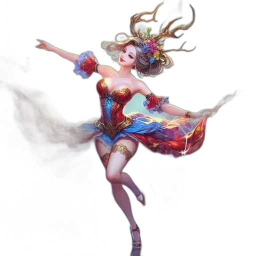 dress, staff, fantasy art, concept art transparent PNG cut-out