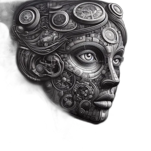 mask, face, robot, crown transparent PNG cut-out