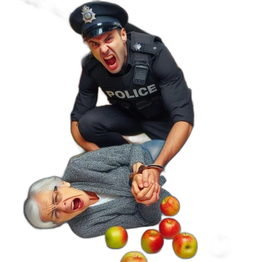 food, police, officer, holding transparent PNG cut-out