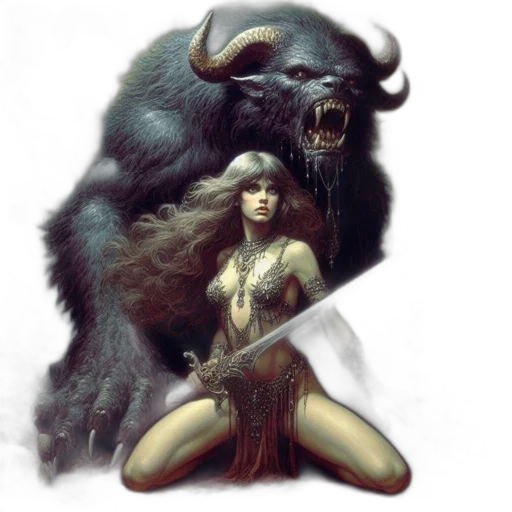 fantasy art, concept art, comic book art, woman transparent PNG cut-out