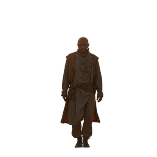 jacket, staff, mask, creature transparent PNG cut-out