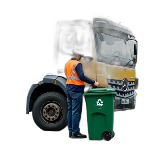 robot, photorealistic, 3d render, garbage transparent PNG cut-out
