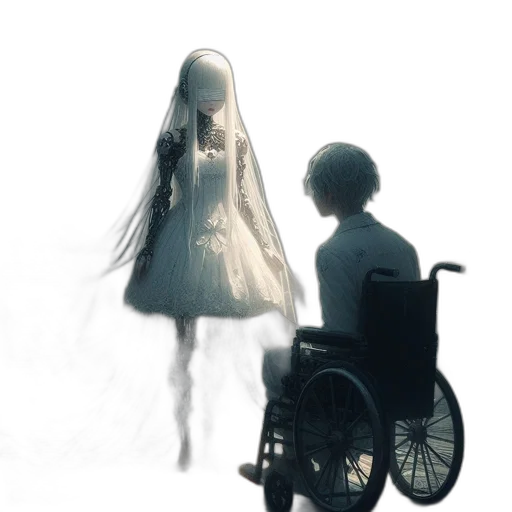 dress, robot, umbrella, creature transparent PNG cut-out