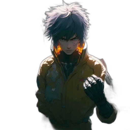jacket, face, mask, weapon transparent PNG cut-out