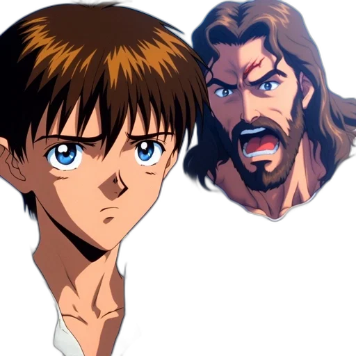 face, anime, cartoon, concept art transparent PNG cut-out