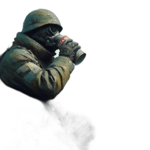 jacket, mask, face, weapon transparent PNG cut-out