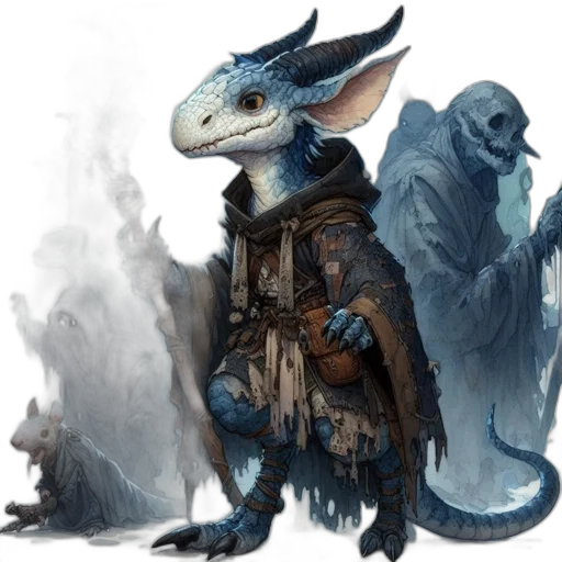 dragon, creature, staff, mask transparent PNG cut-out