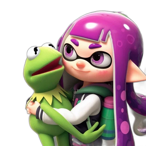 concept art, 3d render, green, kermit transparent PNG cut-out