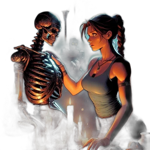 comic book art, concept art, fantasy art, cyberpunk transparent PNG cut-out
