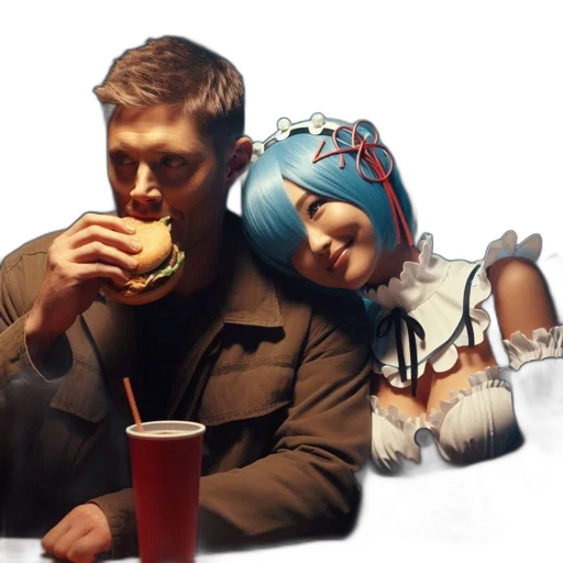 food, cyberpunk, concept art, neon lights transparent PNG cut-out