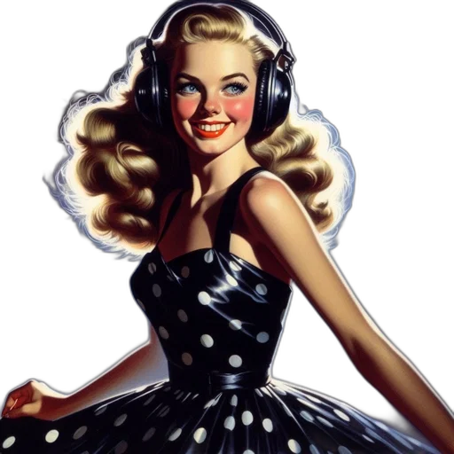dress, cartoon, photorealistic, vintage-inspired transparent PNG cut-out