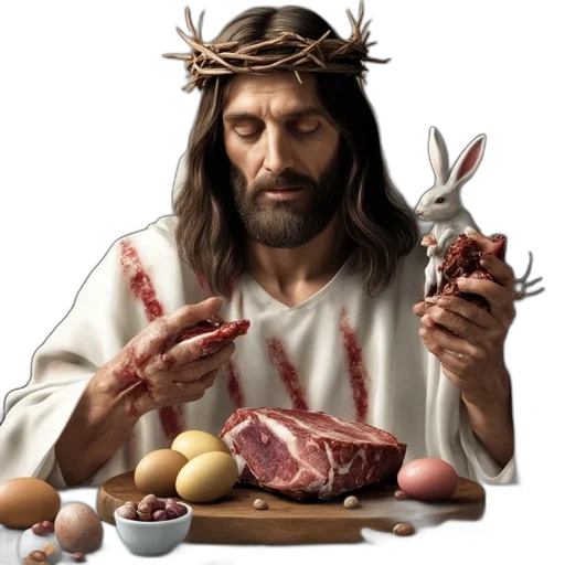 food, animal, photorealistic, man transparent PNG cut-out