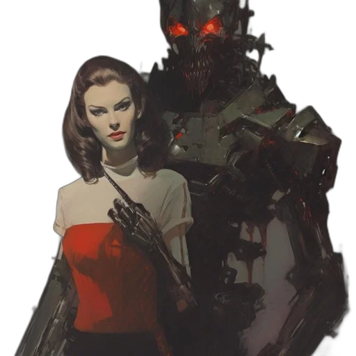 robot, weapon, concept art, cyberpunk transparent PNG cut-out
