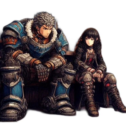 sword, weapon, jacket, concept art transparent PNG cut-out