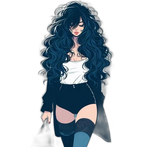 dress, hair, jacket, creature transparent PNG cut-out
