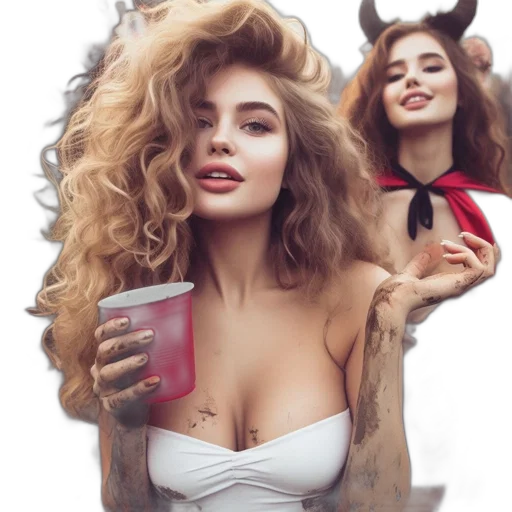 hair, face, dress, hat transparent PNG cut-out