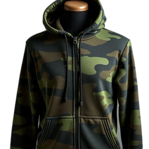 jacket, 3d render, green, earth tones transparent PNG cut-out