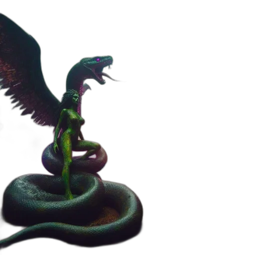 dragon, animal, creature, staff transparent PNG cut-out