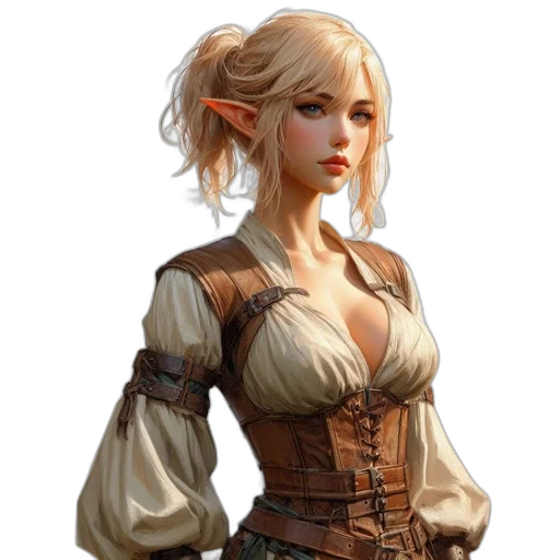dress, face, dragon, staff transparent PNG cut-out