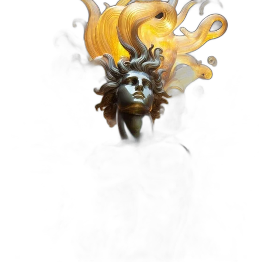 crown, mask, hair, staff transparent PNG cut-out