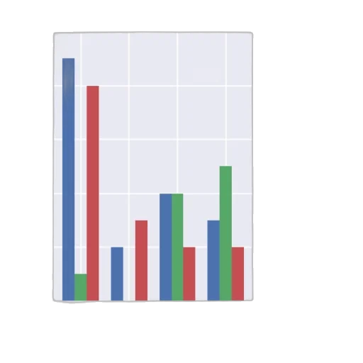 bar, chart, three, categories transparent PNG cut-out