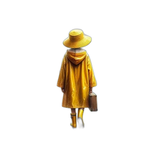 dress, hat, jacket, staff transparent PNG cut-out