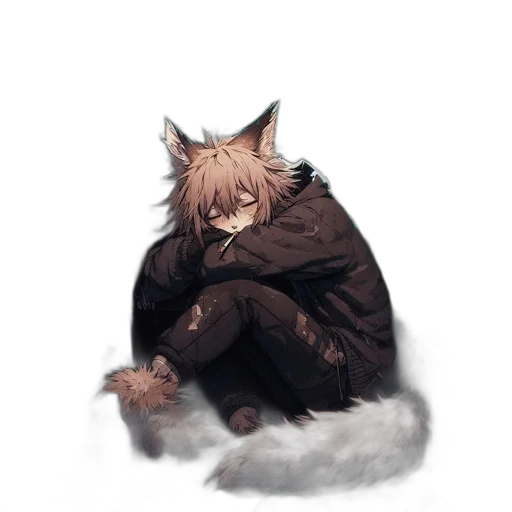 creature, animal, jacket, staff transparent PNG cut-out