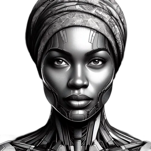 face, robot, crown, comic book art transparent PNG cut-out
