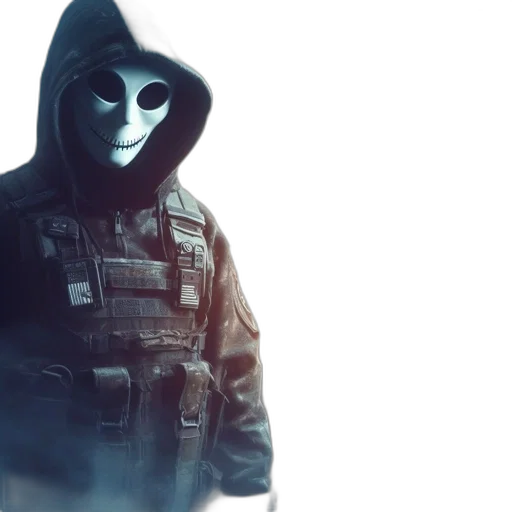 mask, jacket, face, concept art transparent PNG cut-out