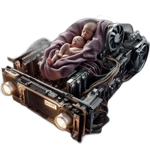car, robot, crown, weapon transparent PNG cut-out