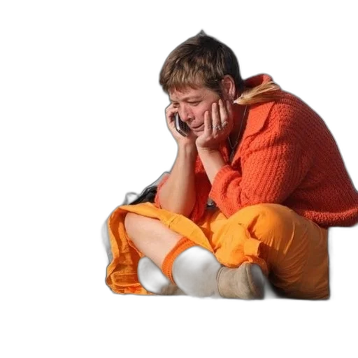 jacket, person, orange, outfit transparent PNG cut-out