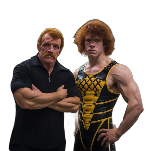 staff, two, men, one transparent PNG cut-out