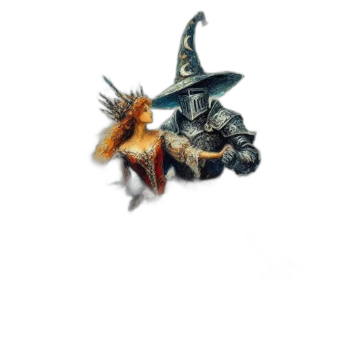 dragon, staff, creature, hat transparent PNG cut-out