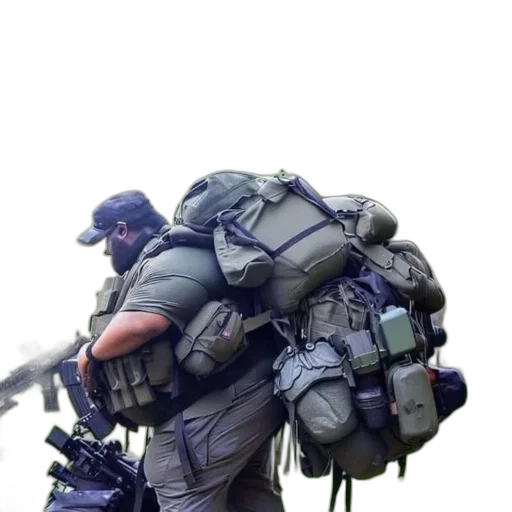 weapon, jacket, staff, robot transparent PNG cut-out
