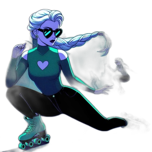 robot, staff, concept art, vaporwave transparent PNG cut-out