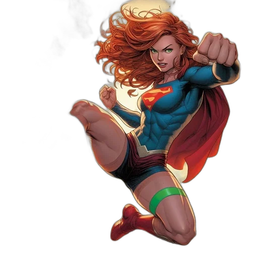 comic book art, concept art, supergirl, breaks transparent PNG cut-out