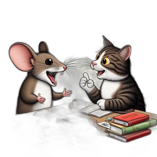 concept art, two, animated, characters transparent PNG cut-out