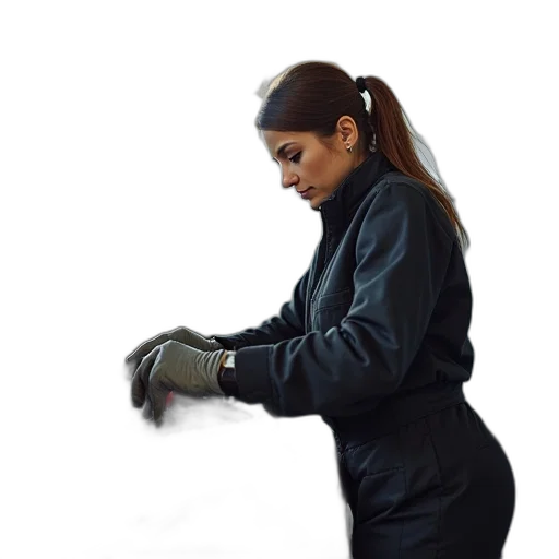 staff, jacket, weapon, hair transparent PNG cut-out