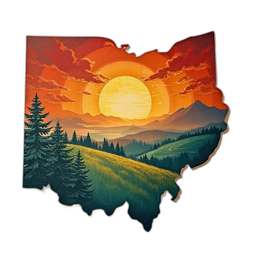 watercolor, concept art, sunset, red transparent PNG cut-out